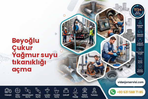 Beyoğlu Çukur Yağmur suyu tıkanıklığı açma