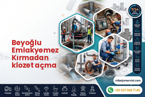 Beyoğlu Emlakyemez Kırmadan klozet açma