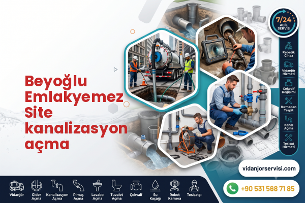 Beyoğlu Emlakyemez Site kanalizasyon açma