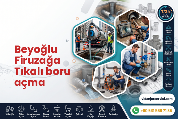 Beyoğlu Firuzağa Tıkalı boru açma