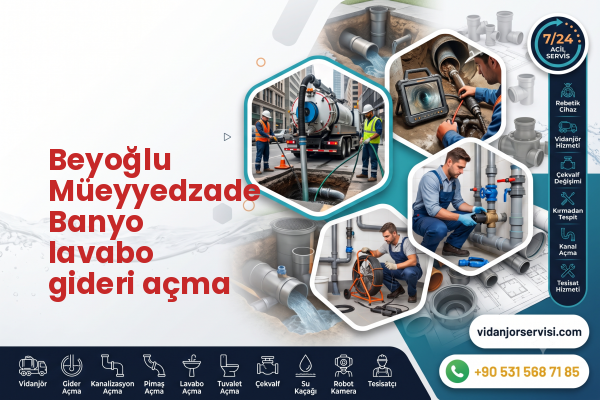 Beyoğlu Müeyyedzade Banyo lavabo gideri açma