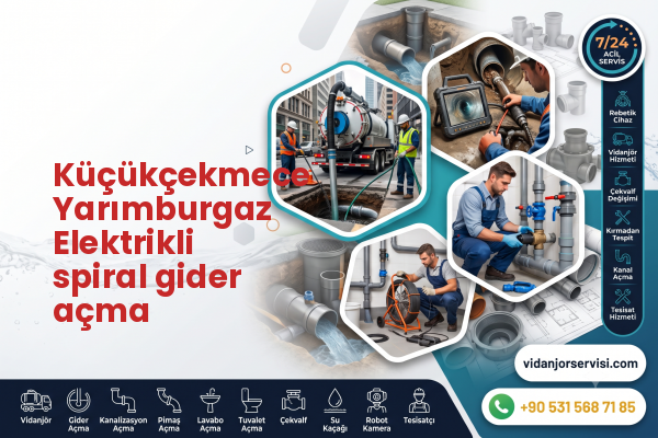 Küçükçekmece Yarımburgaz Elektrikli spiral gider açma