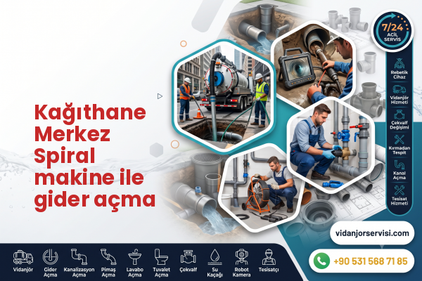 Kağıthane Merkez Spiral makine ile gider açma